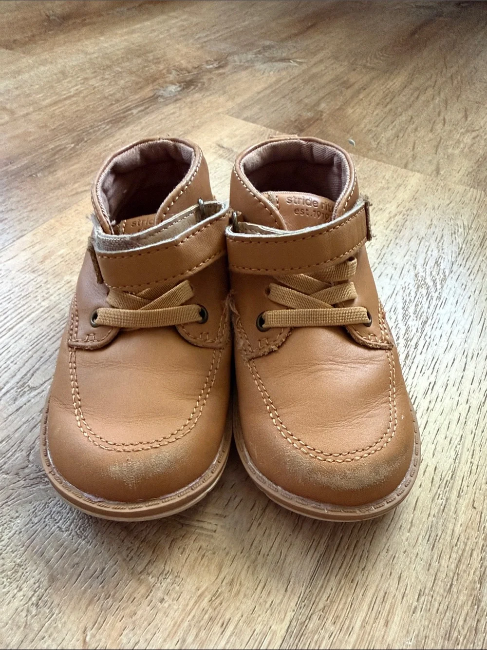 Stride Rite Toddler Chestnut Leather Hook-and-Loop Boots